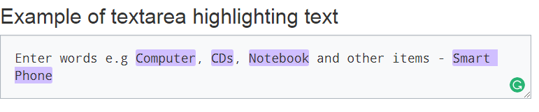 bootstrap highlight textarea