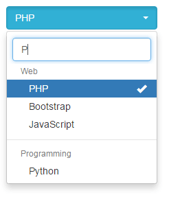 Bootstrap select search