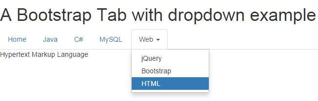 Bootstrap dropdown tab