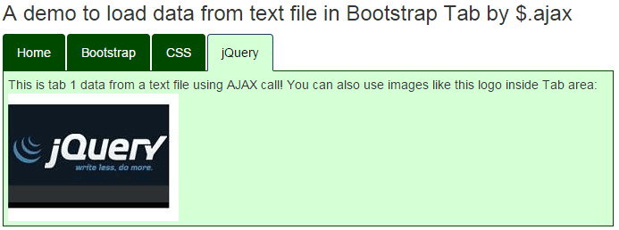 Bootstrap tabs ajax