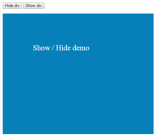 How to use jQuery hide / show methods with div, table, lists demos