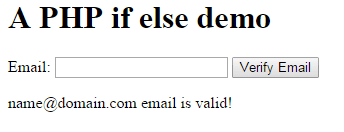 PHP if else email