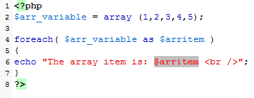 PHP array numbers