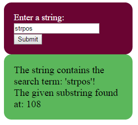 PHP strpos search