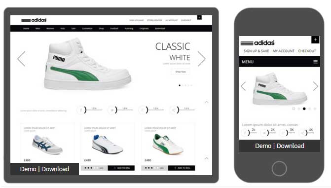 Bootstrap ecommerce Whity