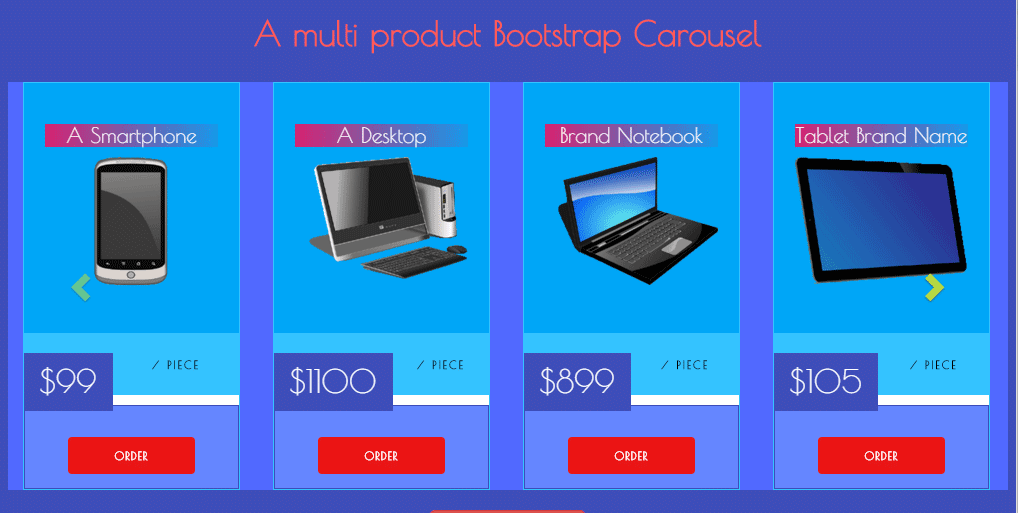 Bootstrap product carousel