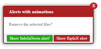 jQuery alert confirm animations