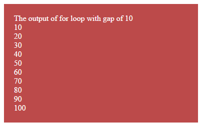 JavaScript for loop gap