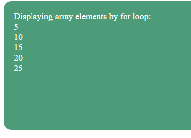 JavaScript for loop array