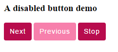 HTML button disabled