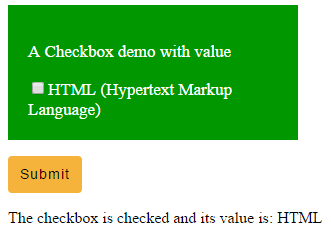 HTML checkbox value