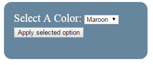 HTML select option JavaScript