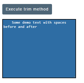 elleve Delvis Fare Learn JavaScript trim method to remove spaces with 2 examples