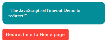 JavaScript setTimeout redirect