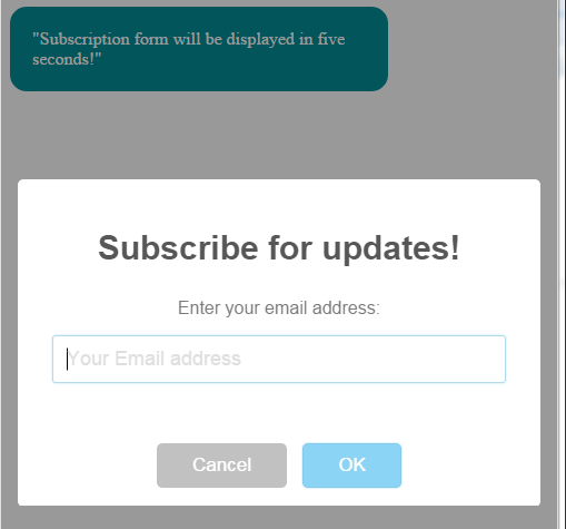 JavaScript setTimeout subscribe