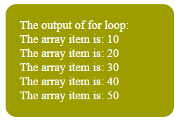PHP for loop array