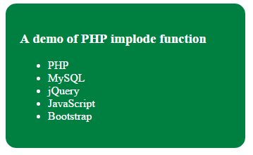 PHP implode HTML