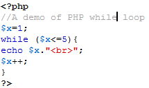PHP while