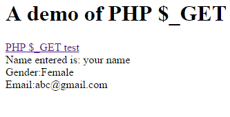 PHP GET HTML LINK