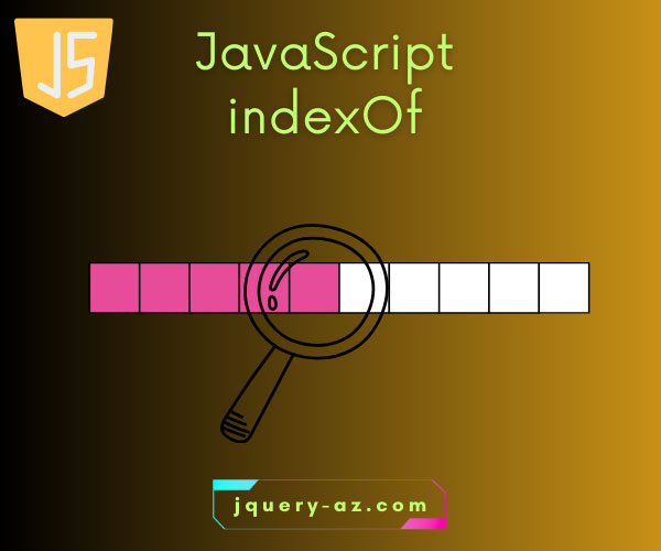 JavaScript indexOf method featured image showing an array with a lens - illustrating array search
