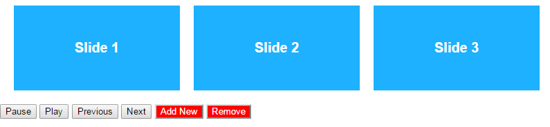 JavaScript slider add remove