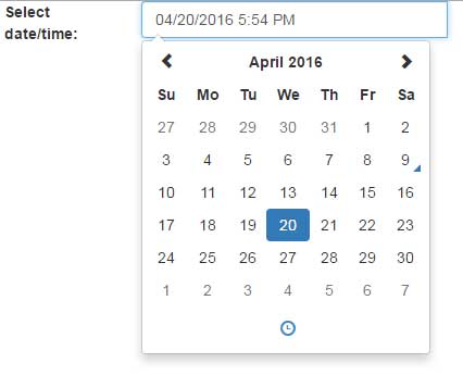 Bootstrap datetime picker without icon
