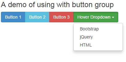 Bootstrap- hover button group
