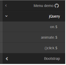 Bootstrap jQuery Menu trl