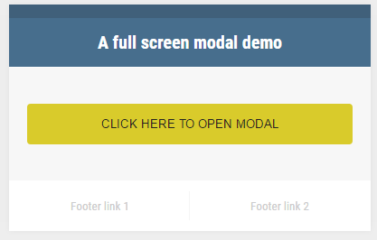 A jQuery full screen modal: 3 demos with Bootstrap classes
