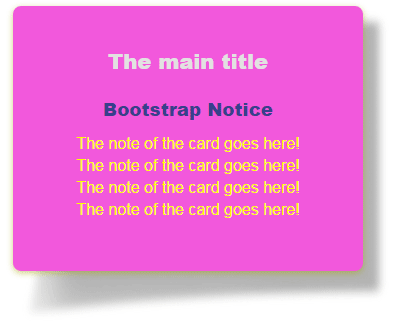 Bootstrap notice card pink