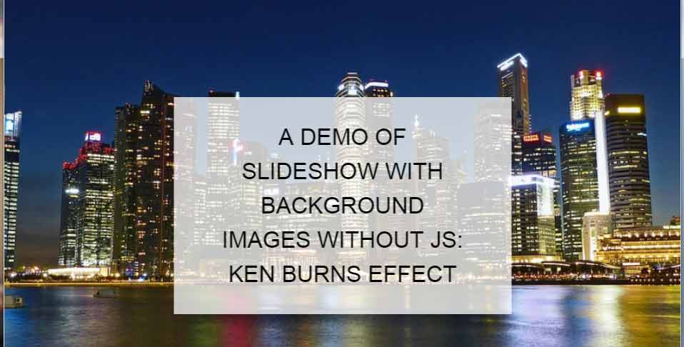 A pure CSS background image as slideshow solution with 2 examples