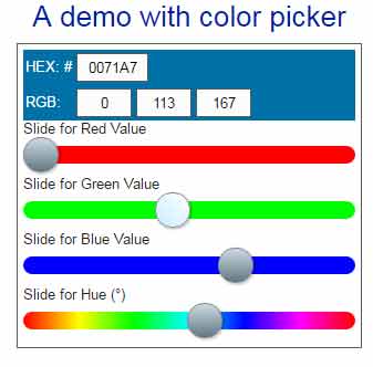 jquery range slider color picker