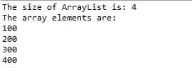 arraylist size