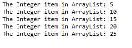 integer arraylist