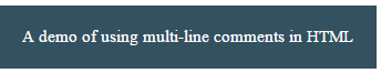 html comments multi lines