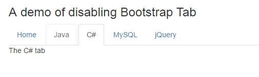 bootstrap tab disabled