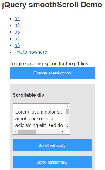 Smooth scrolling for same page without hash by jQuery: jquery-smooth-scroll