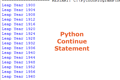 Python continue