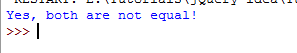 Python not equal