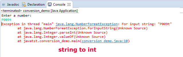 string to int conversion