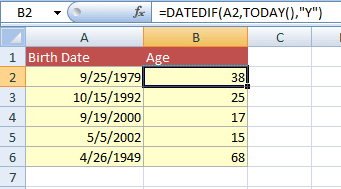 4 Ways Of How To Calculate Age In Excel Years Months And Days