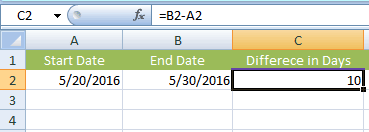 subtract dates