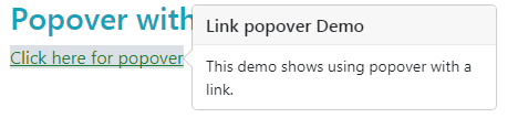 Bootstrap popover link