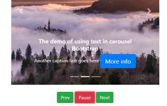 Bootstrap4 carousel buttons