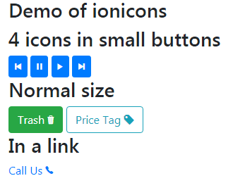 Bootstrap ionicons
