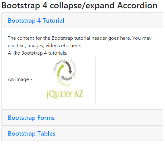 Bootstrap 4 collapse accordion