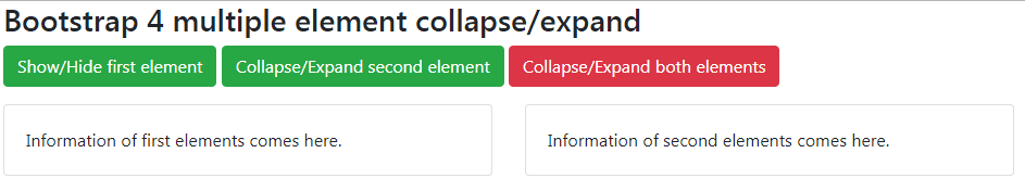 Bootstrap 4 collapse multiple