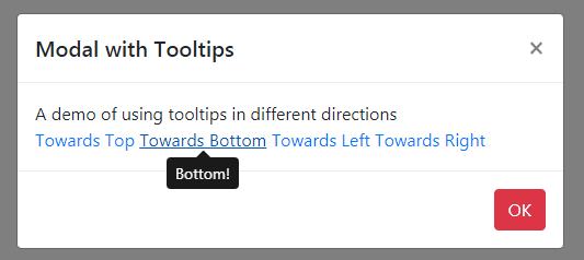 Bootstrap 4 modal tooltip