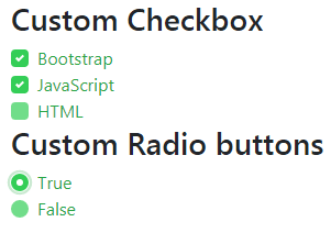 Custom radio checkbox
