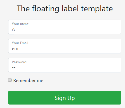 Bootstrap floating label